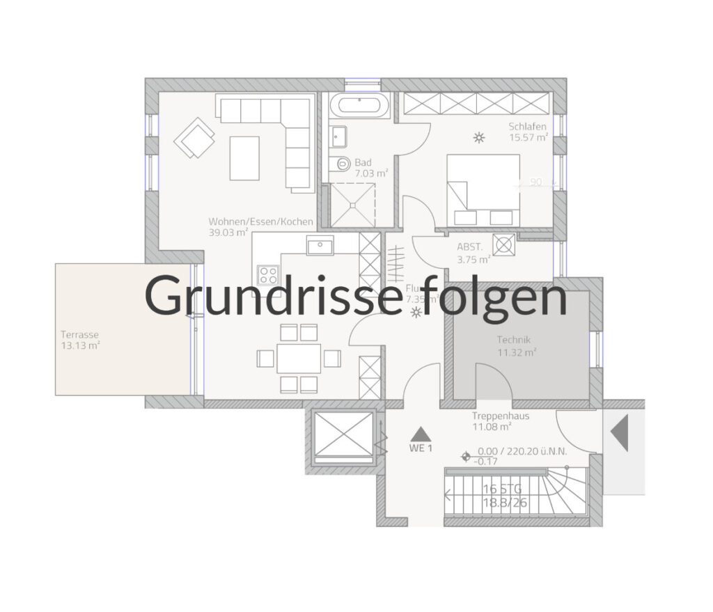 Möblierte 1-Zimmer-Wohnung in Muffendorf, mit großem Balkon und traumhafter Aussicht - Photo 1
