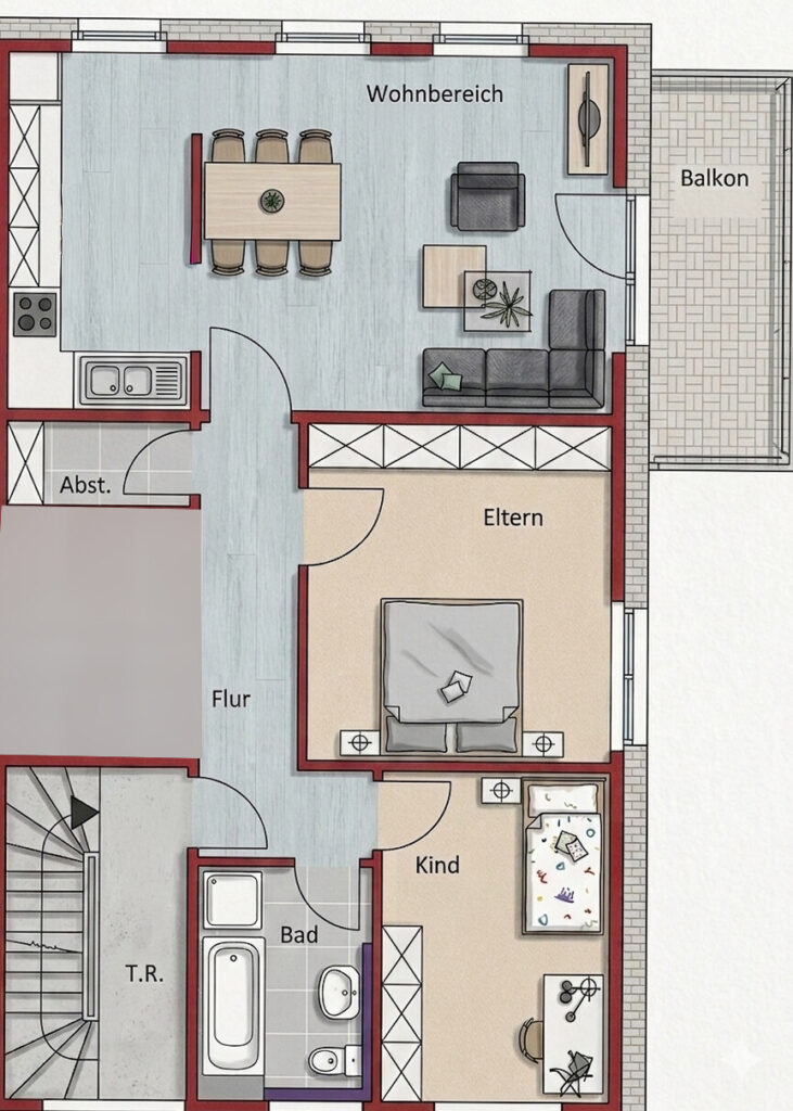 Lichtdurchflutetes Wohnjuwel in Neubauqualität: Modernes 3-Zimmer-Domizil mit Balkon und Garage - Photo 3